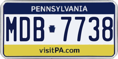 PA license plate MDB7738