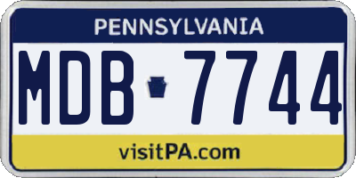 PA license plate MDB7744