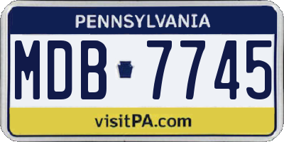 PA license plate MDB7745