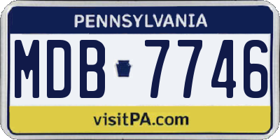 PA license plate MDB7746