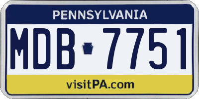 PA license plate MDB7751