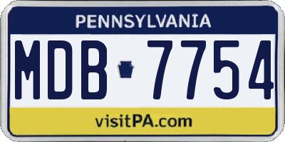PA license plate MDB7754
