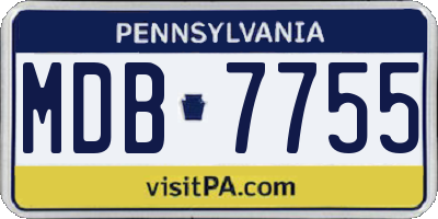 PA license plate MDB7755