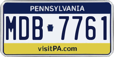 PA license plate MDB7761