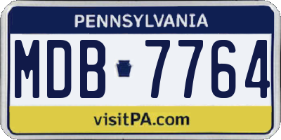 PA license plate MDB7764