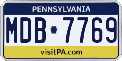 PA license plate MDB7769