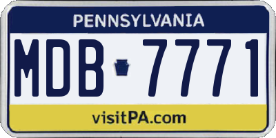 PA license plate MDB7771