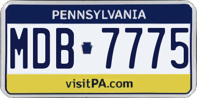 PA license plate MDB7775