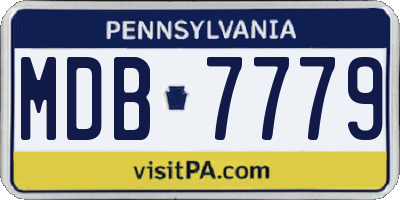 PA license plate MDB7779
