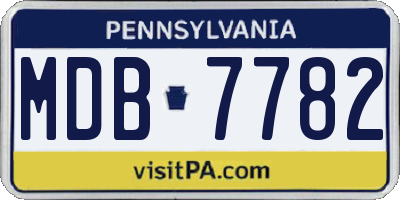 PA license plate MDB7782