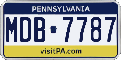 PA license plate MDB7787