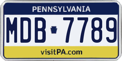 PA license plate MDB7789