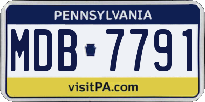 PA license plate MDB7791