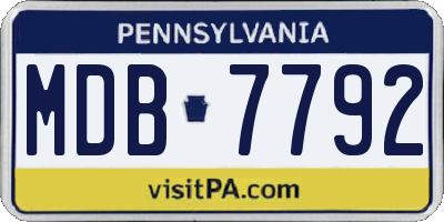 PA license plate MDB7792