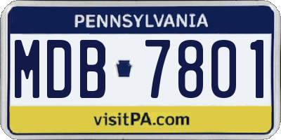 PA license plate MDB7801