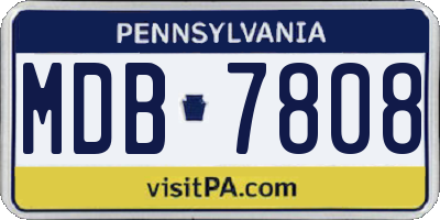 PA license plate MDB7808