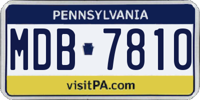 PA license plate MDB7810