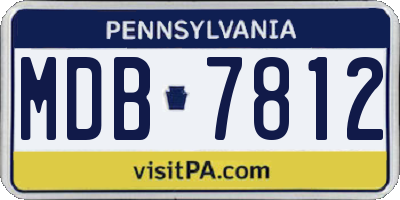 PA license plate MDB7812