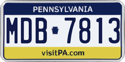 PA license plate MDB7813