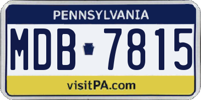 PA license plate MDB7815