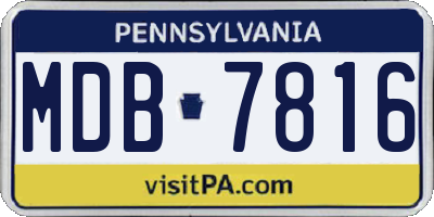 PA license plate MDB7816