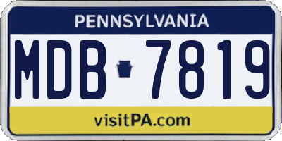 PA license plate MDB7819