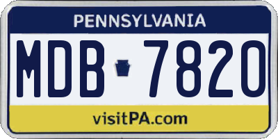 PA license plate MDB7820
