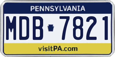 PA license plate MDB7821