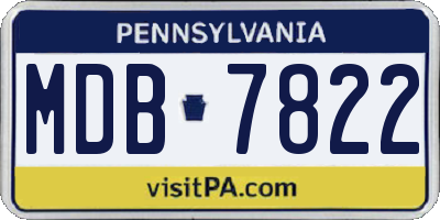 PA license plate MDB7822