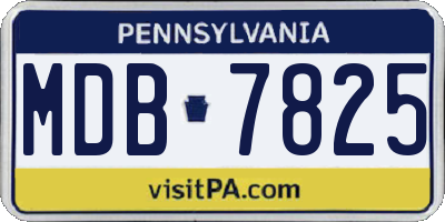 PA license plate MDB7825