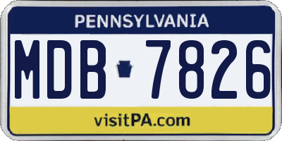 PA license plate MDB7826