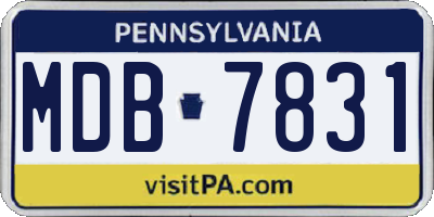 PA license plate MDB7831