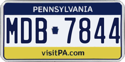 PA license plate MDB7844