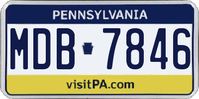 PA license plate MDB7846