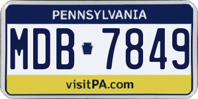 PA license plate MDB7849