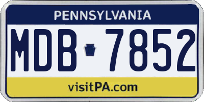 PA license plate MDB7852