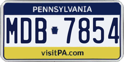 PA license plate MDB7854