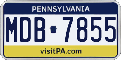 PA license plate MDB7855