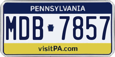 PA license plate MDB7857