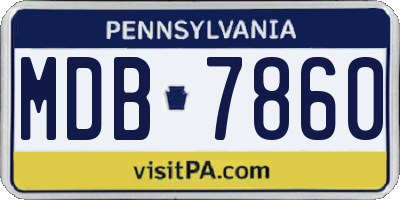 PA license plate MDB7860
