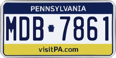 PA license plate MDB7861