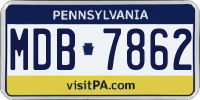 PA license plate MDB7862