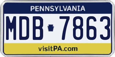 PA license plate MDB7863