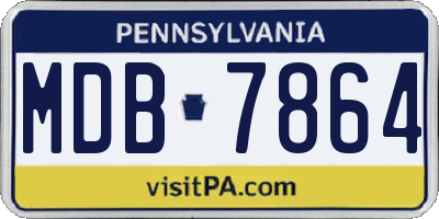 PA license plate MDB7864