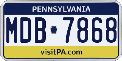 PA license plate MDB7868