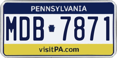 PA license plate MDB7871