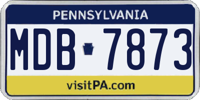 PA license plate MDB7873