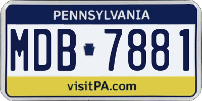 PA license plate MDB7881