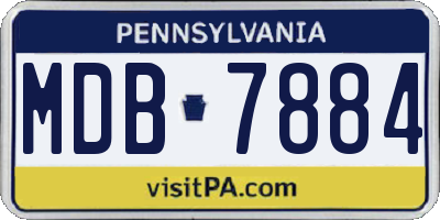 PA license plate MDB7884