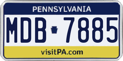 PA license plate MDB7885